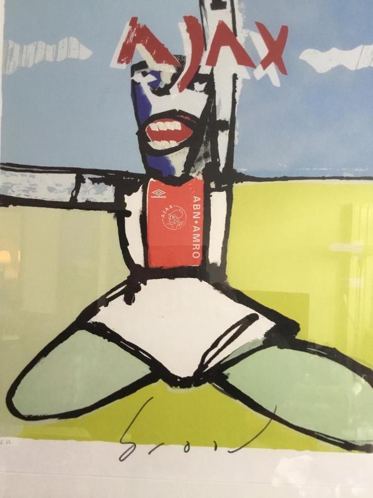 HERMAN BROOD, zeefdruk AJAX, Antiek en Kunst, Kunst | Litho's en Zeefdrukken, Ophalen