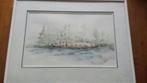 aquarel binnenvaartschip jacht Gerda van der Sterren Jacobs., Antiek en Kunst, Kunst | Schilderijen | Klassiek, Ophalen