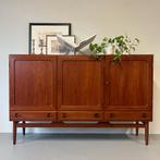 - Vintage highboard, Deens, teak -, Gebruikt, ., 150 tot 200 cm, Ophalen of Verzenden