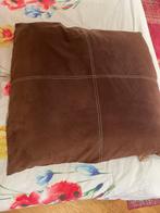 Groot suede zitkussen, Ophalen, Zo goed als nieuw, Bruin, Vierkant