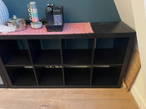 IKEA Open kast, zwart hout, 2 delen, Huis en Inrichting, Kasten | Overige, Gebruikt, Ophalen