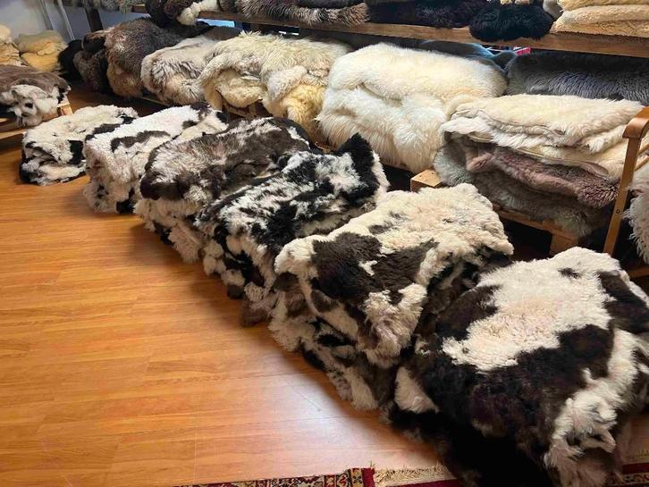 Zachte bonte schapenvacht van bergschaap, Huis en Inrichting, Stoffering | Tapijten en Kleden, Gebruikt, 50 tot 100 cm, 50 tot 100 cm