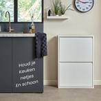 Prullenbak 4 vakken–Afvalem 60 Lt-62x25x93cm-Wit-Zwart-Grıjs, Huis en Inrichting, Woonaccessoires | Prullenbakken, Ophalen, Nieuw
