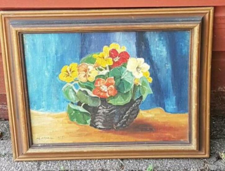 Olieverf H J Arnell oost Indische Kers 1935, Antiek en Kunst, Kunst | Schilderijen | Klassiek, Ophalen