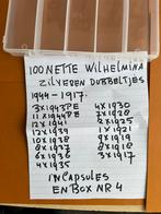 WILHELMINA 100 NETTE ZILVEREN DUBBELTJES 1917-1944, Postzegels en Munten, Munten | Nederland, Zilver, 10 cent, Koningin Wilhelmina