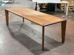Massief eiken tafel met geiintegreerde poten 250x100cm, Ophalen, 200 cm of meer, 50 tot 100 cm, Zo goed als nieuw