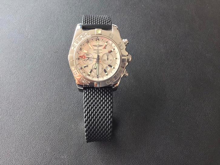 Breitling Chronomat GMT 47mm – Complete Set, Sieraden, Tassen en Uiterlijk, Horloges | Heren, Zo goed als nieuw, Breitling, Staal