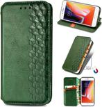 iPhone 6/7/8/SE 2020/2022 PU Lederen Wallet Case Set _ Groen, Verzenden, Nieuw, IPhone SE (2022), Hoesje of Tasje