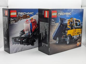 Lego Sets 42147 & 42148 / Dump Truck & Snow Groomer - Nieuw beschikbaar voor biedingen