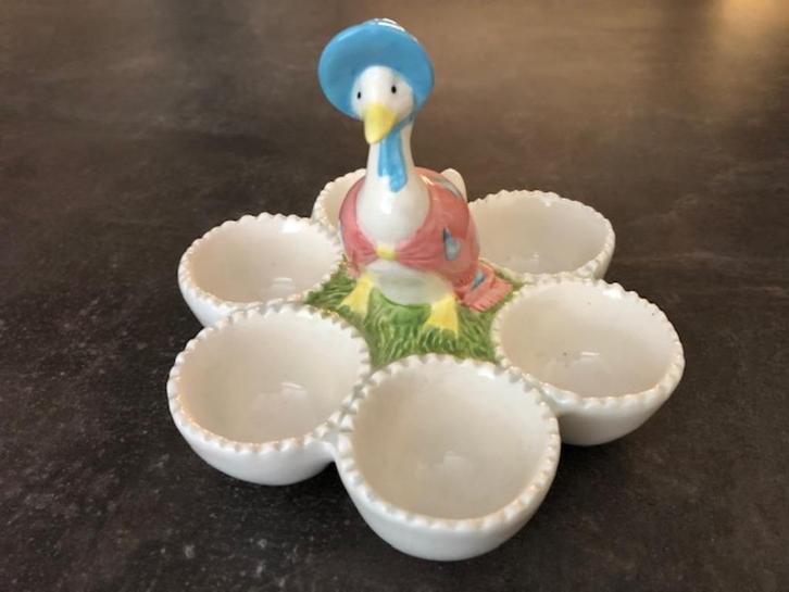 Beatrix Potter Eend Jemima Puddle-Duck Egg Holder Eierhouder, Verzamelen, Beelden en Beeldjes, Gebruikt, Dier, Ophalen of Verzenden