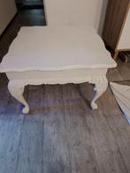 Brocante Tafeltje - Wit Geverfd, Huis en Inrichting, Tafels | Salontafels, Ophalen, Gebruikt, 50 tot 100 cm, Vierkant