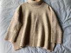 Soft Beige Oversize Turtleneck Sweater in Warm Wool Blend, Verzenden, Beige, Maat 42/44 (L), Zo goed als nieuw