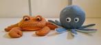 Knuffels krab en inktvis 34cm breed ZGAN, Kinderen en Baby's, Speelgoed | Knuffels en Pluche, Ophalen of Verzenden, Zo goed als nieuw