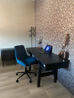 Hygge interiors Milton bureaustoel velvet blauw + bureau, Huis en Inrichting, Bureaustoelen, Ophalen, Zo goed als nieuw, Blauw