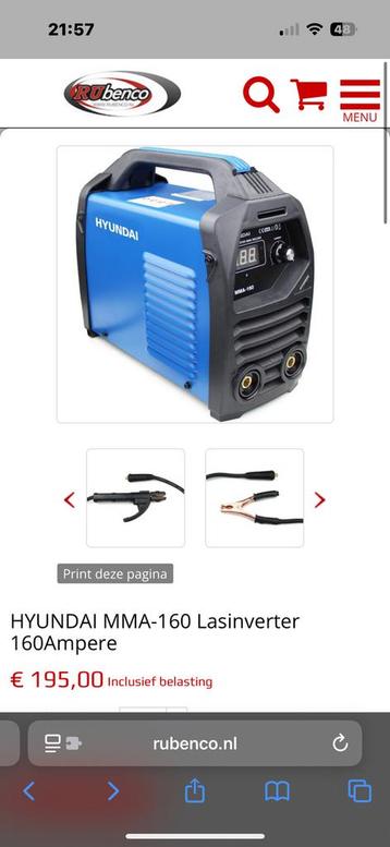 HYUNDAI MMA-160 Lasinverter 160Ampere lasapparaat beschikbaar voor biedingen