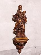Oud Antiek Gipsen Mariabeeld Maria met Wand, Antiek en Kunst, Ophalen of Verzenden