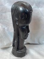 Ebbenhouten Afrikaans Masai krijger beeld/ buste H47 cm, Antiek en Kunst, Kunst | Niet-Westerse kunst, Ophalen of Verzenden