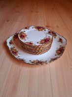 Royal Albert Old Country Roses Taartschaal 12 gebaksbordjes, Antiek en Kunst, Antiek | Servies compleet, Ophalen