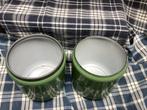 2 groene emaille bakjes voor suiker en thee, vintage, Antiek en Kunst, Antiek | Emaille, Ophalen of Verzenden