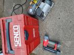 Senco compressor met tacker, Doe-het-zelf en Verbouw, 6 tot 10 bar, Ophalen of Verzenden, Zo goed als nieuw, Minder dan 200 liter/min