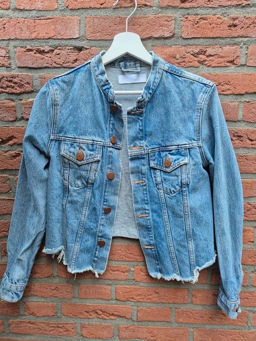 Blauw fitted spijkerjack van Samsøe Samsøe – maat XS, Kleding | Dames, Jassen | Zomer, Zo goed als nieuw, Maat 34 (XS) of kleiner