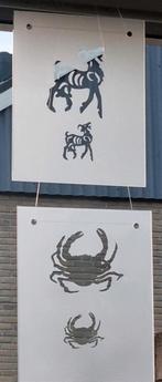 Krab, Geit glas raamdecoratie Krabbegat, Bergen op zoom Zgan, Huis en Inrichting, Woonaccessoires | Overige, Ophalen, Zo goed als nieuw