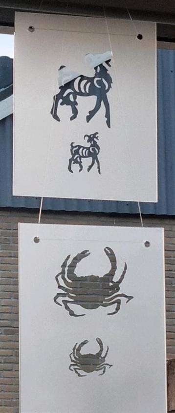 Krab, Geit glas raamdecoratie Vastenavond Krabbegat, Zgan beschikbaar voor biedingen