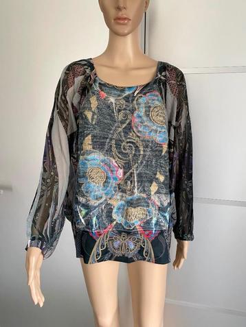 i500 Vango maat M=38/40 trui blouse top blauw/grijs/rood beschikbaar voor biedingen