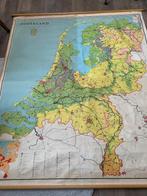 Originele schoolkaart Nederland vintage, Ophalen, Aardrijkskunde