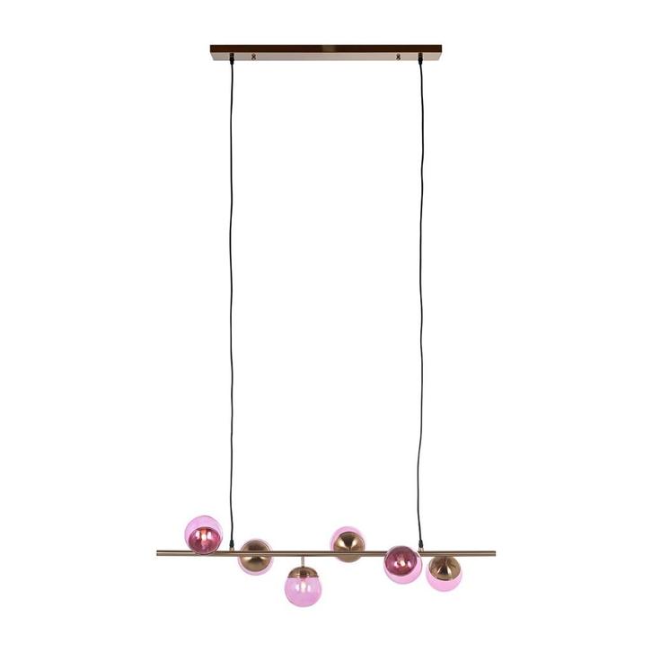 Richmond Interiors hanglamp Bente roze, Hotel Chique, Huis en Inrichting, Lampen | Hanglampen, Nieuw, 75 cm of meer, Glas, Ophalen