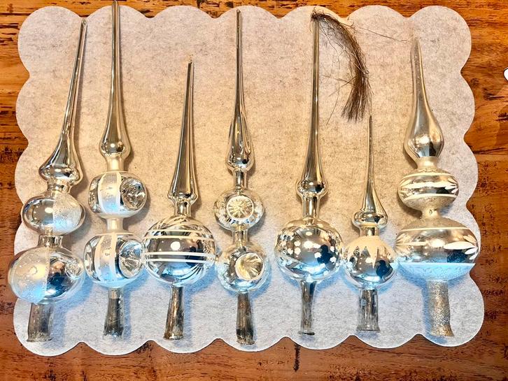 ⭐️Oude pieken zilverkleurige vintage pieken oude piek tinsel, Diversen, Kerst, Gebruikt, Ophalen of Verzenden