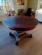 Antieke eettafel met 4 stoelen, Huis en Inrichting, Tafels | Eettafels, Ophalen of Verzenden, Gebruikt, Rond, 100 tot 150 cm