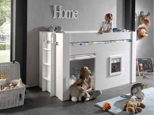 Noah halfhoogslaper - 90x200 - Wit, Huis en Inrichting, Slaapkamer | Stapelbedden en Hoogslapers, Nieuw, Ophalen of Verzenden