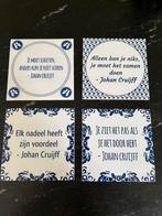 4 tegeltjes met typische uitspraken van Johan Cruijff, Ophalen of Verzenden, Zo goed als nieuw