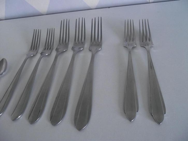 11 vintage RVS Voorschoten bestek Safira 1930-1945 p s, Antiek en Kunst, Antiek | Bestek, Ophalen of Verzenden