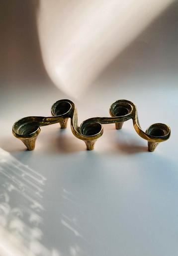 Vintage messing kandelaar Michael Harjes beschikbaar voor biedingen