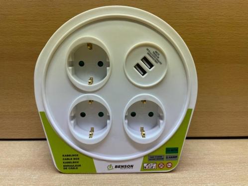 Kabelhaspel 3xRA en 2xUSB 10 meter., Hobby en Vrije tijd, Knutselen, Nieuw, Gereedschap of Toebehoren, Ophalen of Verzenden