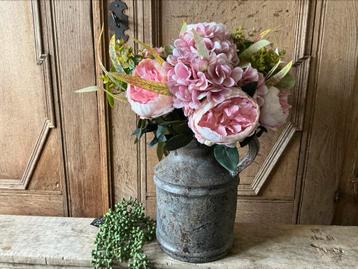 NIEUW fors boeket met zijde kunsbloemen roze beschikbaar voor biedingen