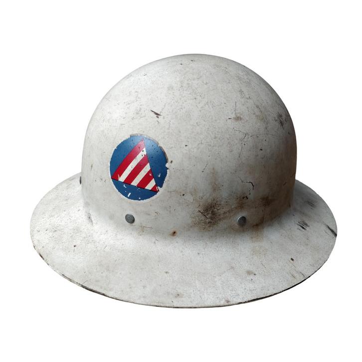 WWII US Civil Defense Helmet Air Raid Warden, Verzamelen, Militaria | Tweede Wereldoorlog, Embleem of Badge, Amerika, Ophalen of Verzenden