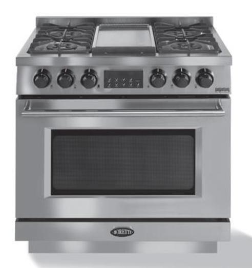 Luxe Fornuis Boretti Imperatore 90cm RVS 1 oven NIEUW, Witgoed en Apparatuur, Fornuizen, Zo goed als nieuw, Vrijstaand, Gas, 5 kookzones of meer