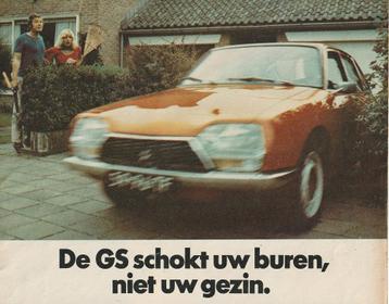 retro reclame 1979 Citroën GS auto schokt uw buren beschikbaar voor biedingen