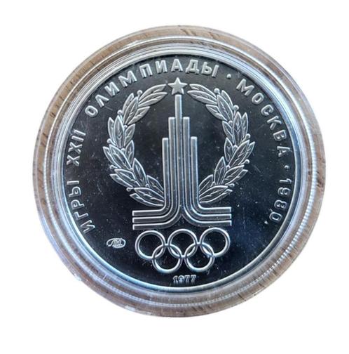 Platina Rusland halve troy ounce munt olympische spelen, Postzegels en Munten, Edelmetalen en Baren, Zilver, Ophalen of Verzenden