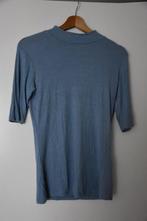Blauwe ribstof top, Maat 38/40 (M), Blauw, Ophalen of Verzenden, Korte mouw