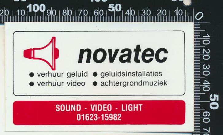 Sticker: Novatec Sound Video Light, Verzamelen, Stickers, Zo goed als nieuw, Bedrijf of Vereniging, Ophalen of Verzenden