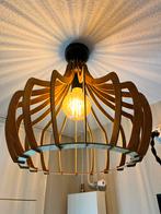 Houten Design Plafondlamp, Huis en Inrichting, Lampen | Hanglampen, Ophalen, Zo goed als nieuw, Hout, Minder dan 50 cm