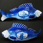 1 Porseleinen koikarper vis schaal / kom met Delfts blauw, Ophalen of Verzenden