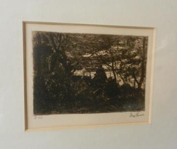 Ets Landschap (Avond) Willem de Zwart (1862-1931) vW23 10x14 beschikbaar voor biedingen