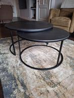 Metalen ronde zwarte salontafels, Huis en Inrichting, Ophalen, 50 tot 100 cm, Rond, 50 tot 100 cm