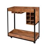 SHOWROOM Vintage Wijnkar Wijnrek Wijntrolley Retro Mangohout, Info@dehanzeherten.nl, 5 tot 15 flessen, Nieuw, Ophalen of Verzenden