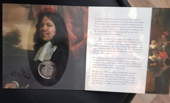 ZEER MOOIE ZILVEREN 10 GULDEN JAN STEEN JUBILEUM  MUNT 1996, Postzegels en Munten, Munten | Nederland, Losse munt, 10 gulden, Koningin Beatrix